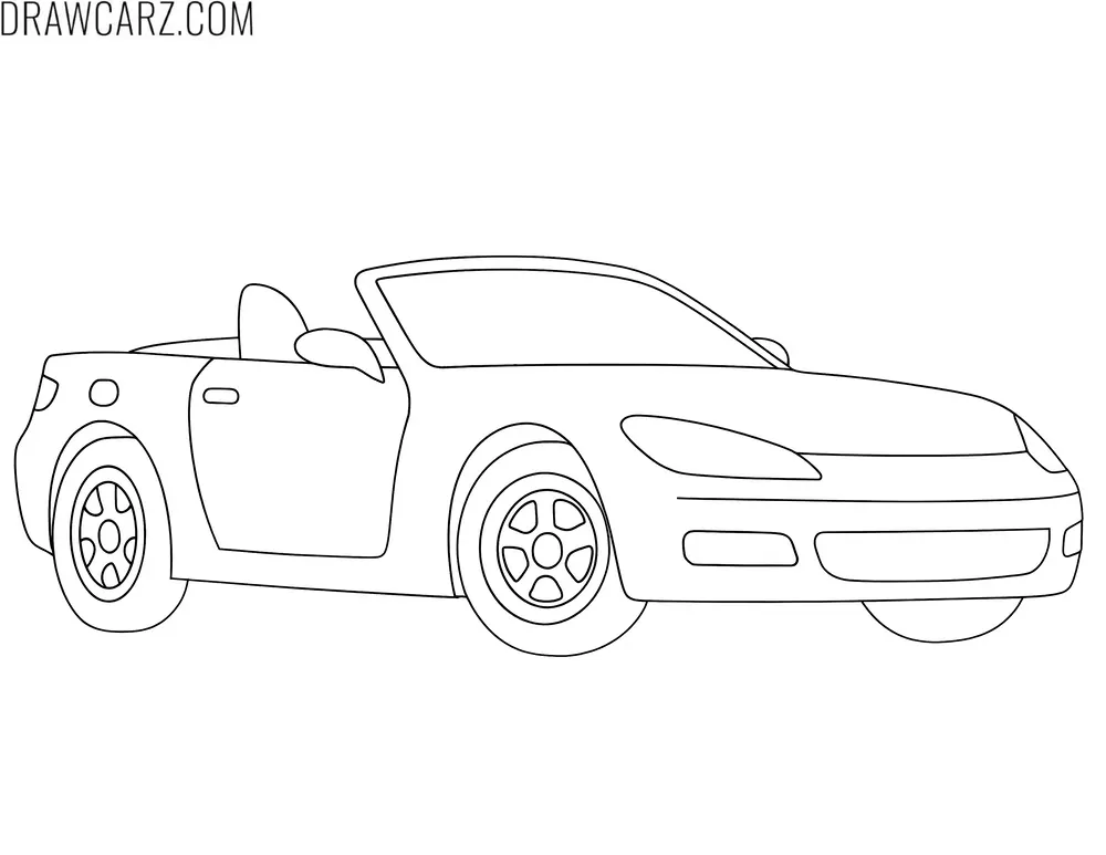 Cartoon coupe car coloring sheet