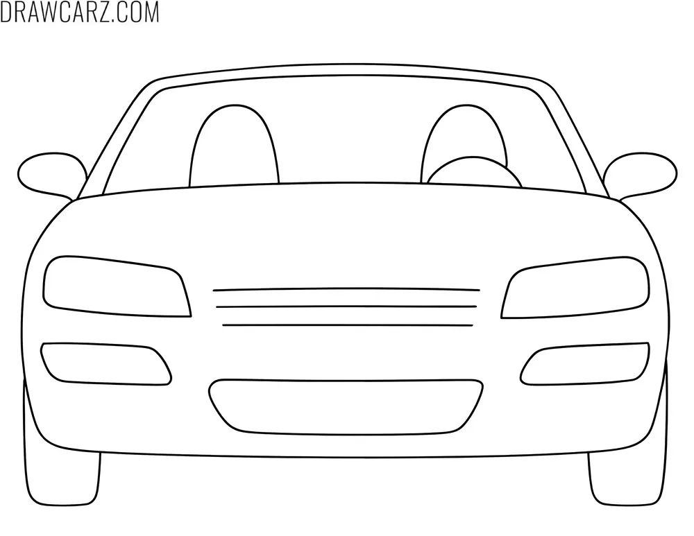 Cartoon sports car coloring sheet