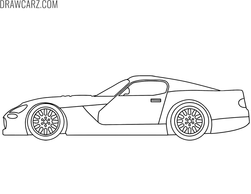Cartoon supercar coloring sheet