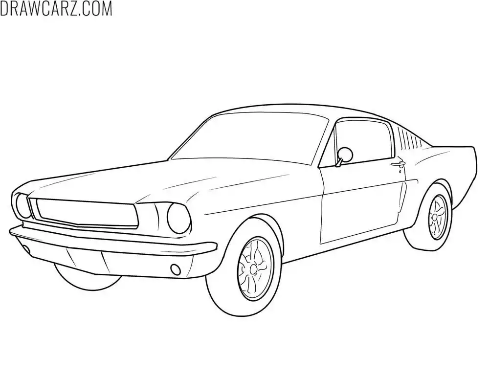 classic ford mustang coloring page
