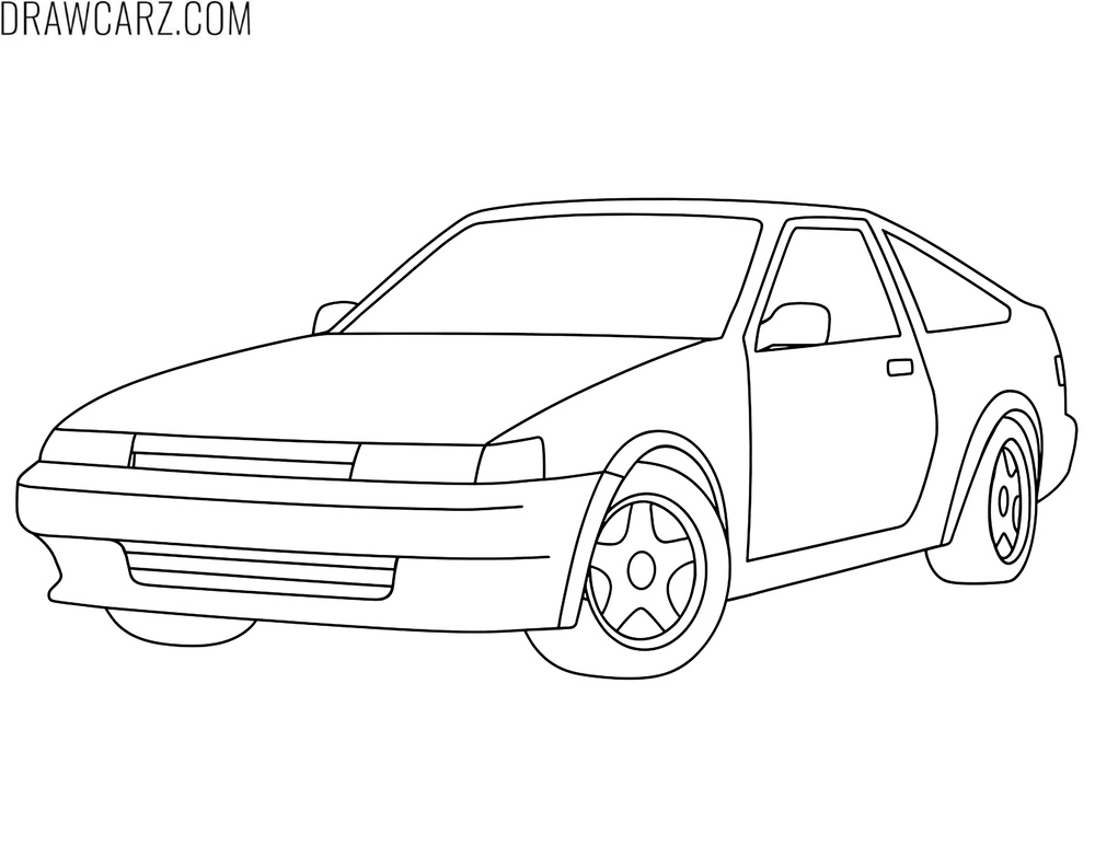 Compact sports car coloring sheet
