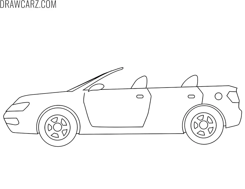Coupe sports car side view coloring sheet