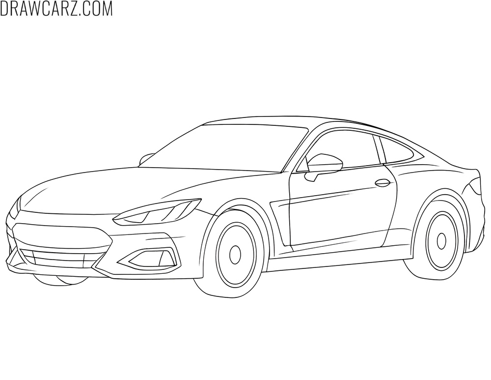 Detailed sports car to color
