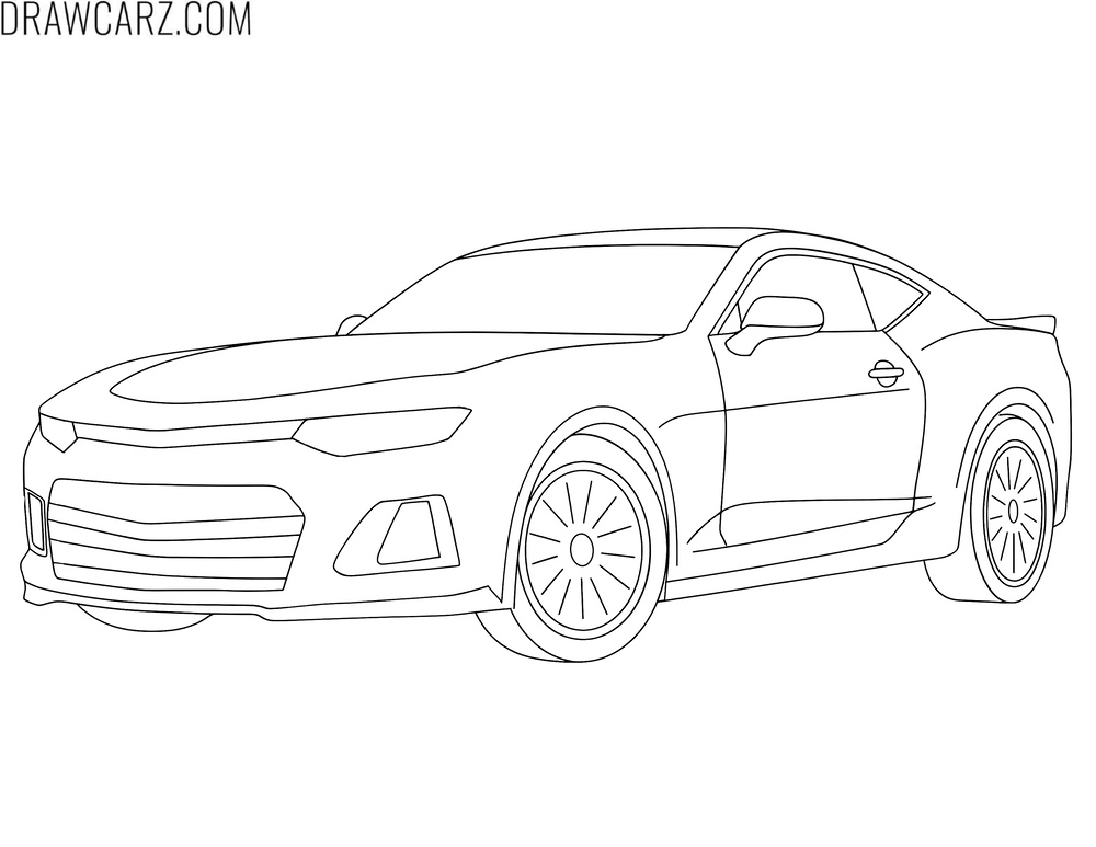 easy American sports car coloring page