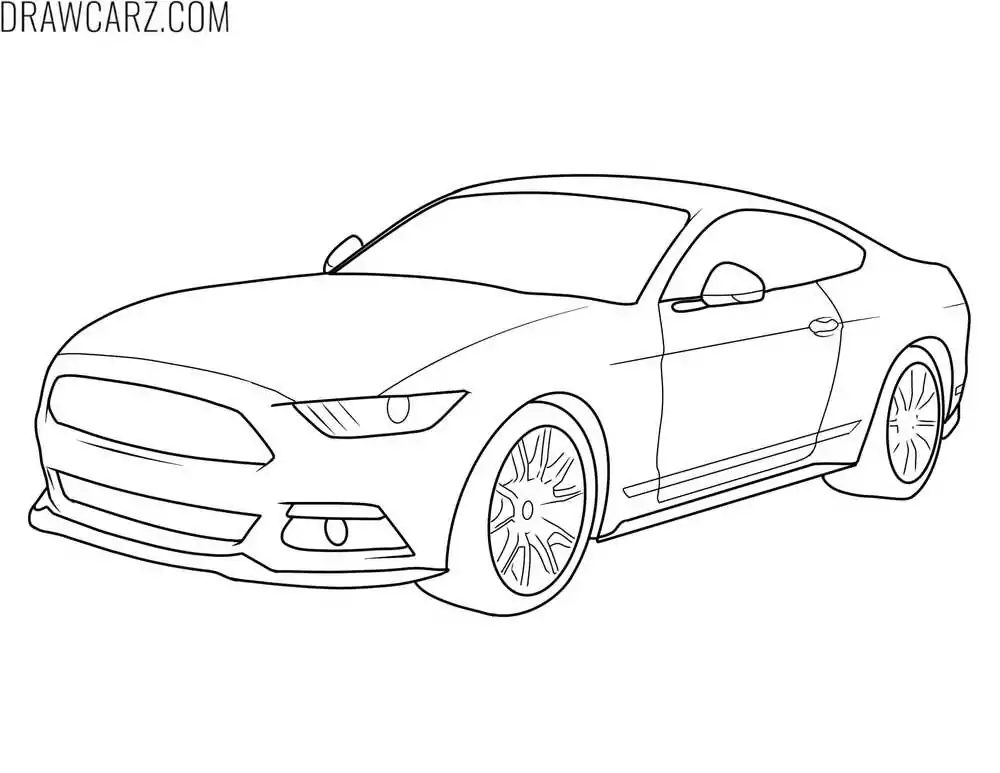 easy ford mustang coloring page