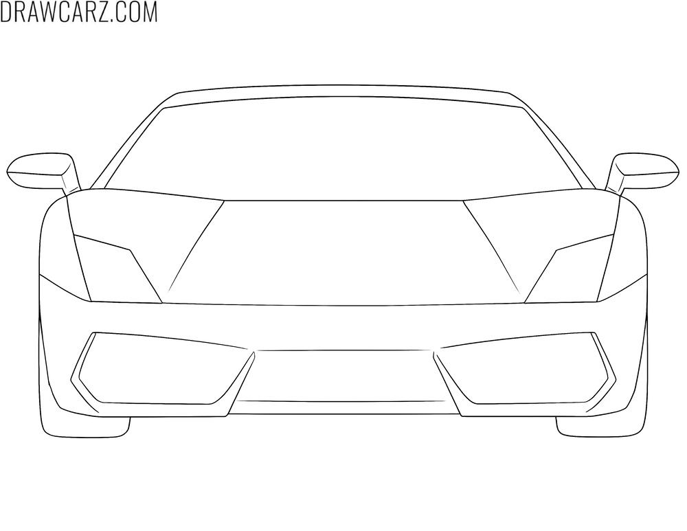 easy lambo front view coloring sheet