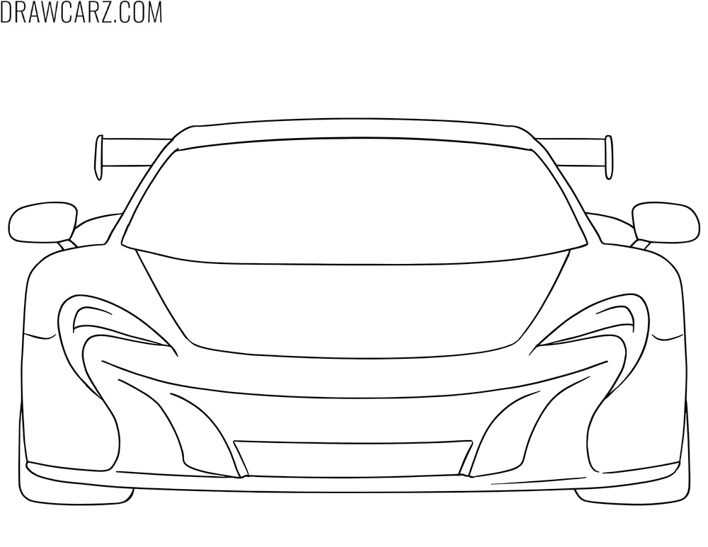easy supercar front view for coloring