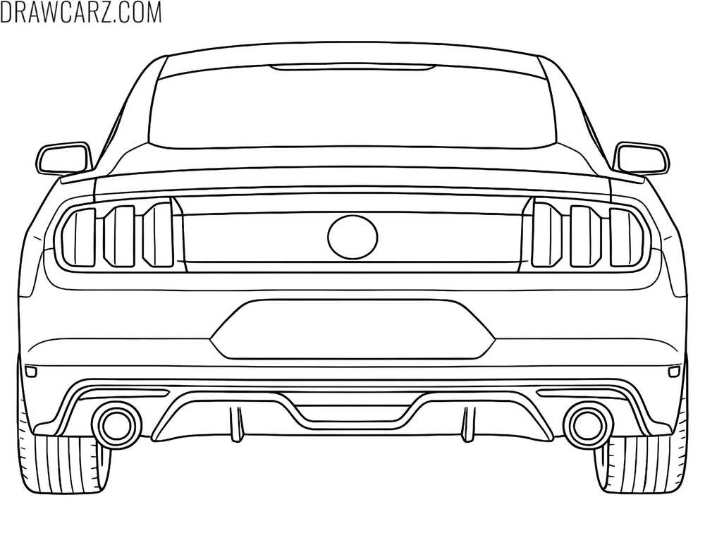 ford mustang from the back coloring page
