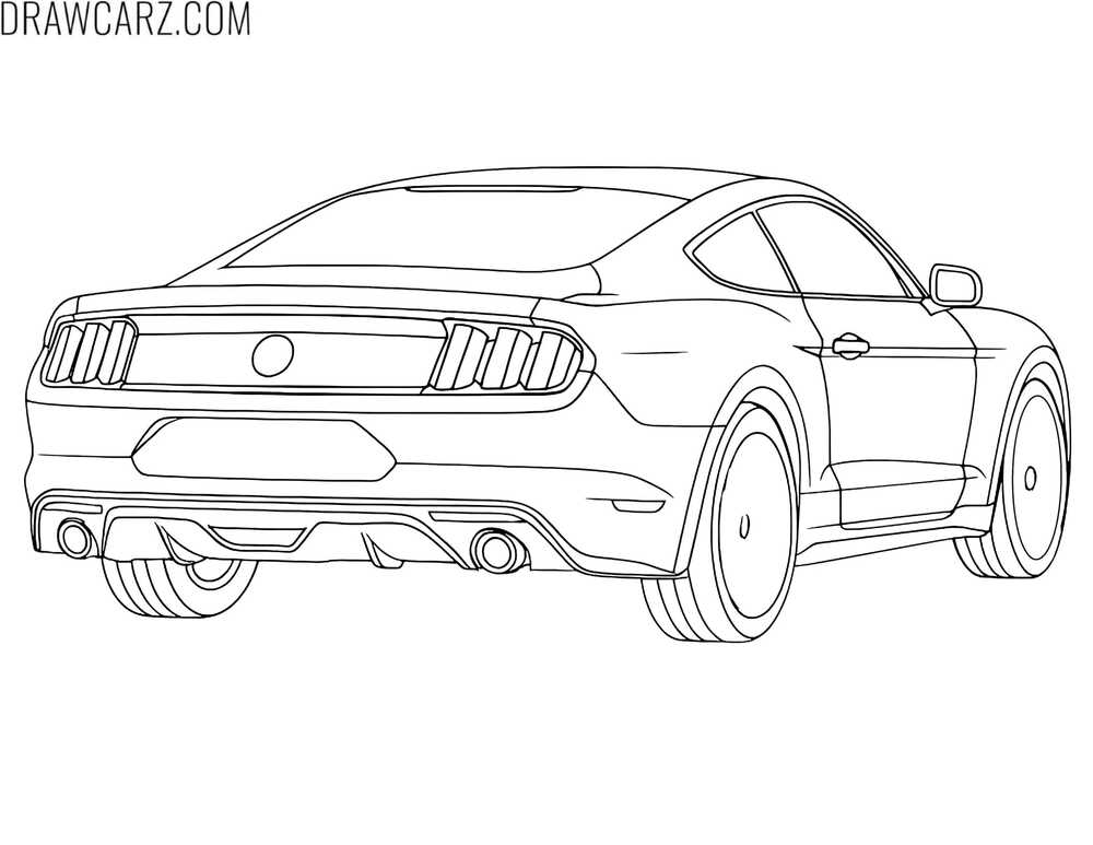 ford mustang from the back to color
