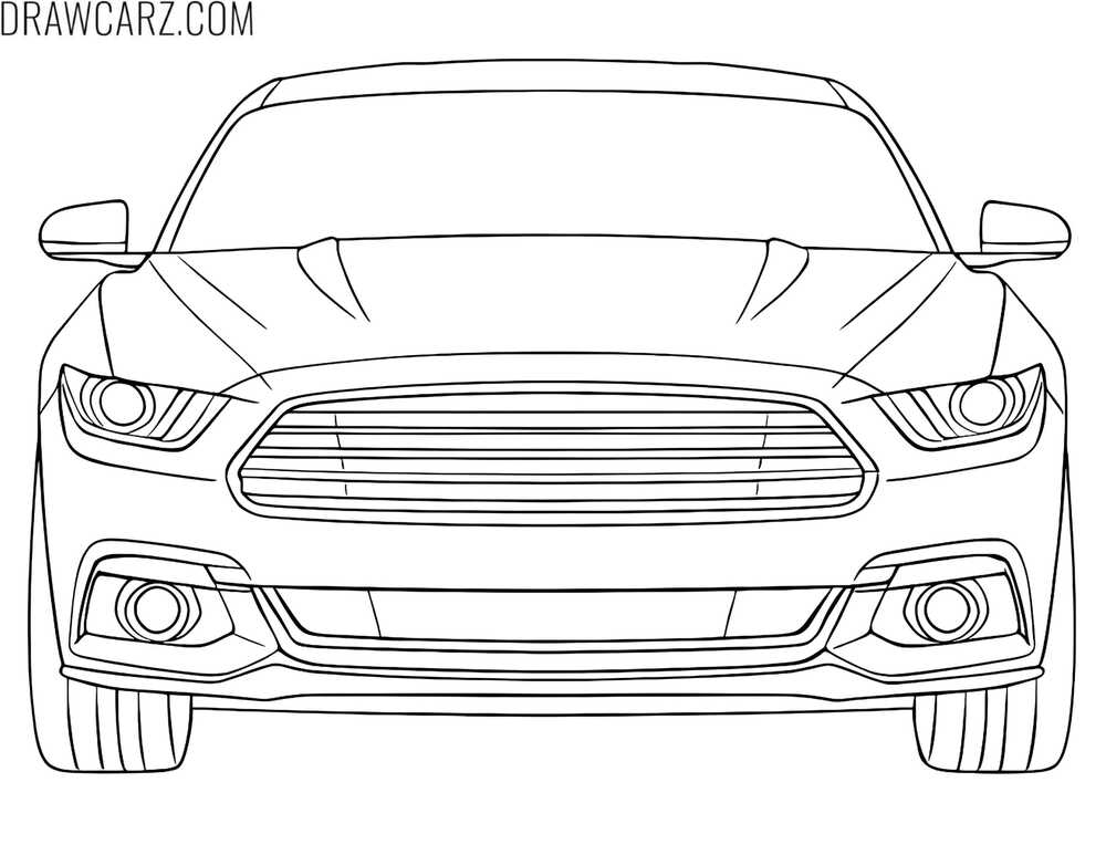ford mustang from the front coloring page
