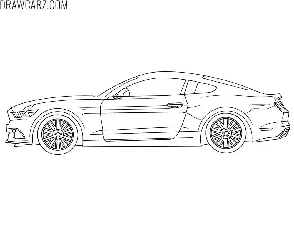 ford mustang side view coloring page