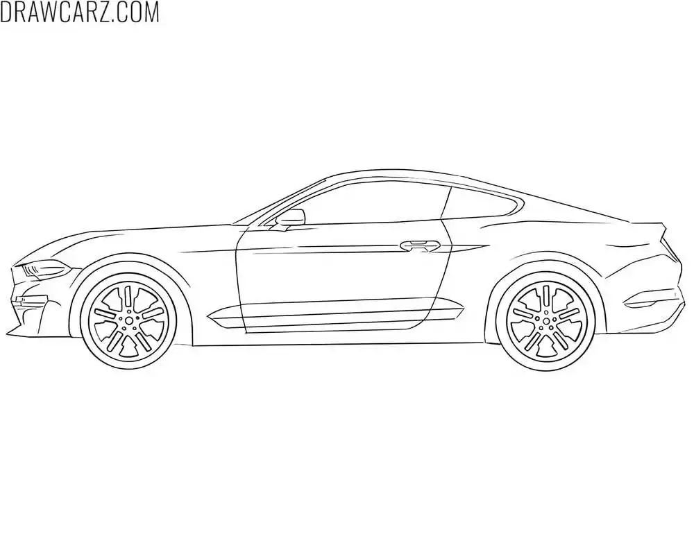 ford mustang side view to color