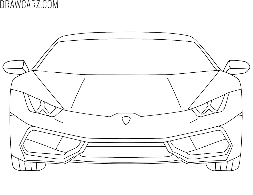 lamborghini huracan front view coloring sheet