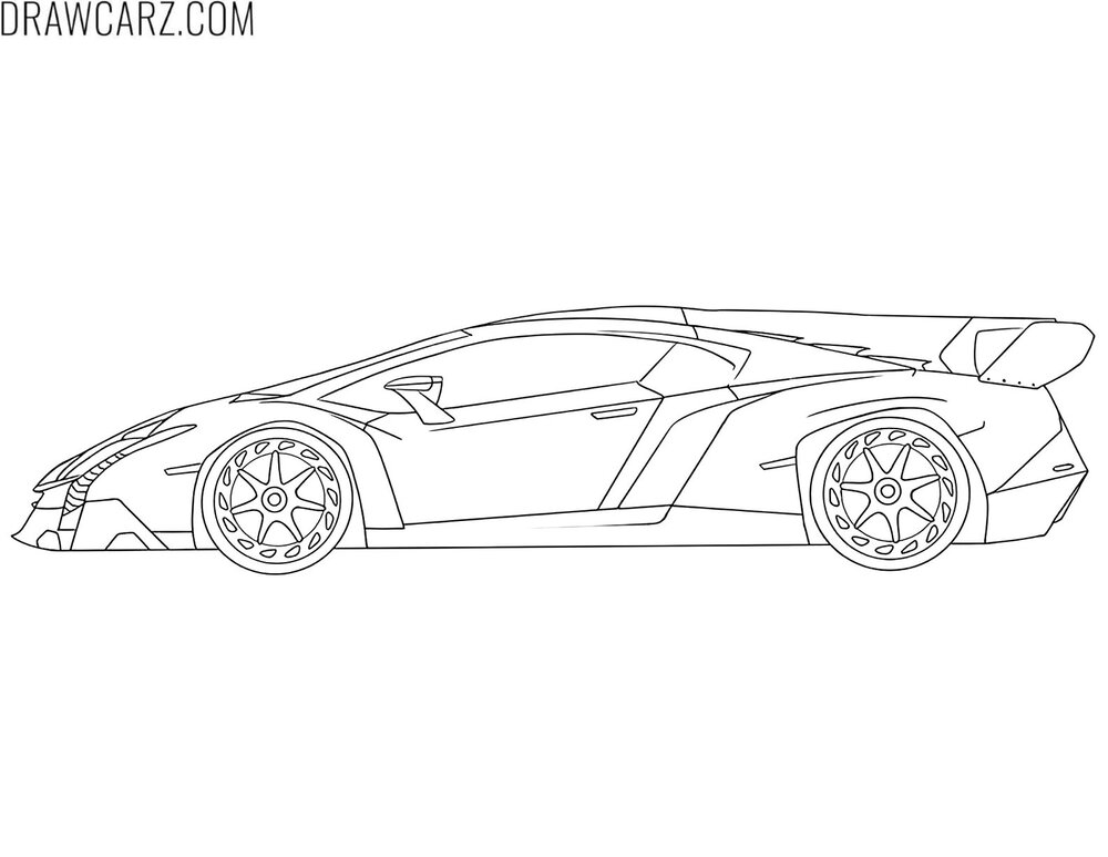 lamborghini veneno side coloring sheet