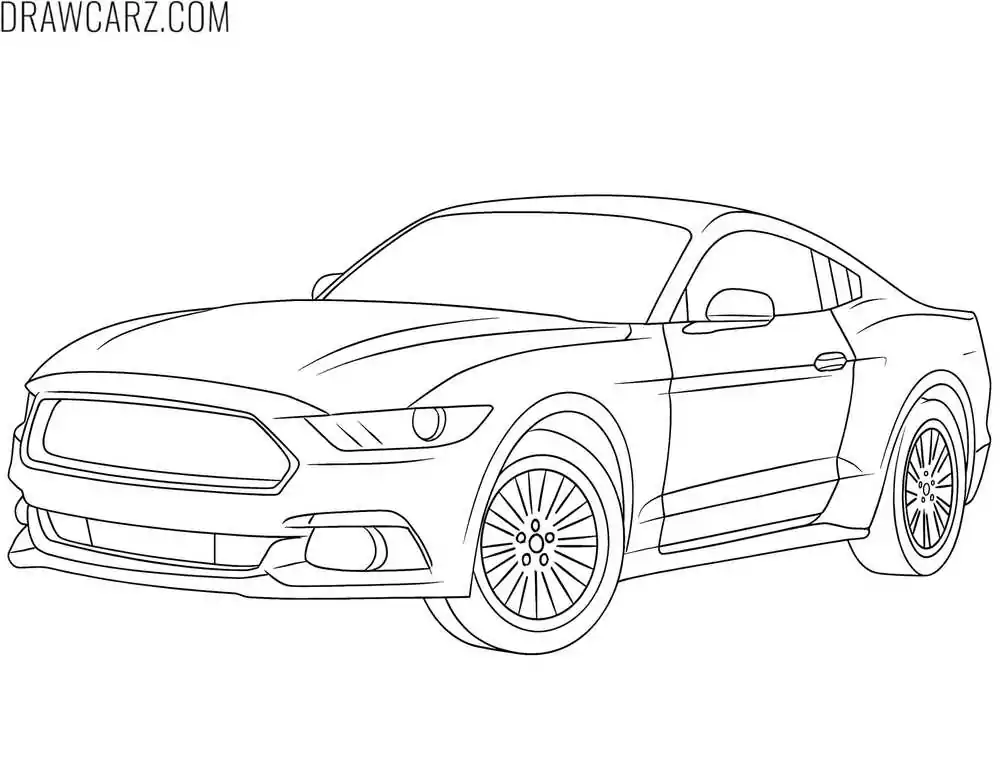 mustang muscle car for coloring