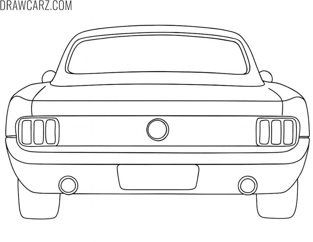 Old American sports car back view coloring sheet