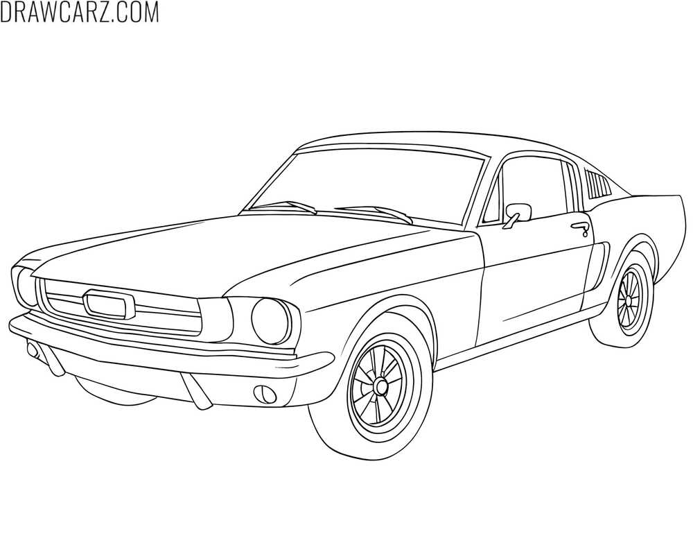 retro ford mustang coloring sheet