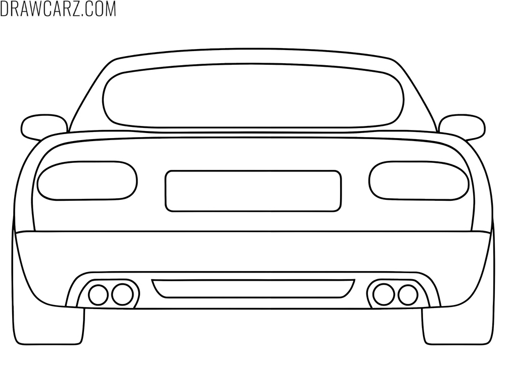 Simple sports car view coloring page