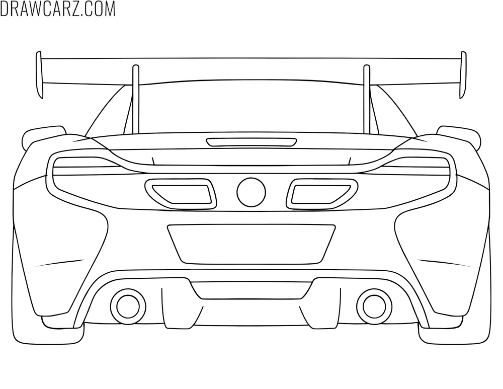 supercar back view coloring page