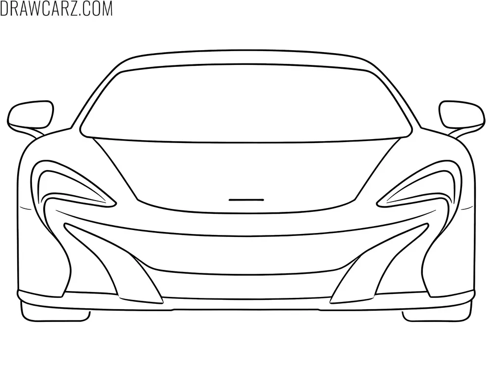 supercar front view coloring page