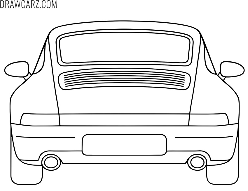Classic Porsche back view coloring sheet