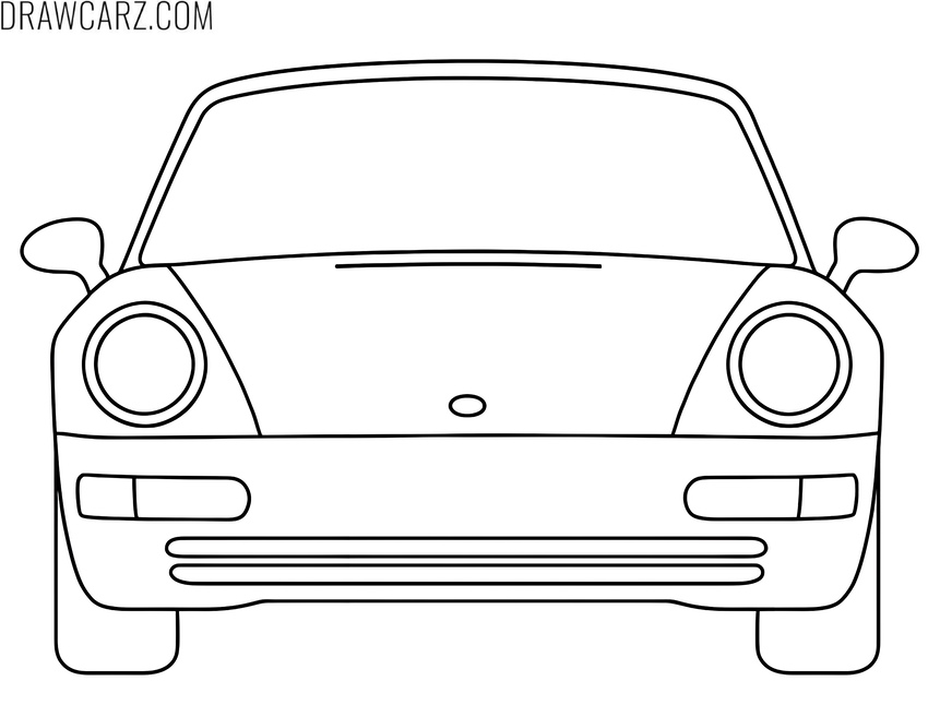 Classic Porsche front view coloring sheet