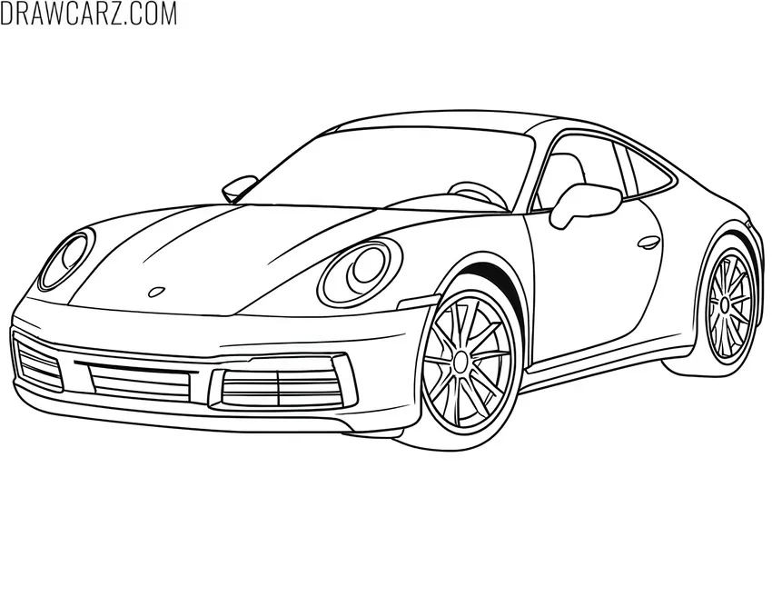 Detailed Porsche 911 coloring page
