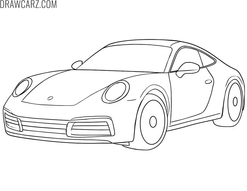 Detailed Porsche car coloring page