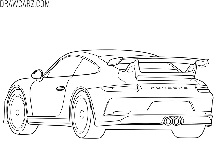 Porsche 911 back view to color