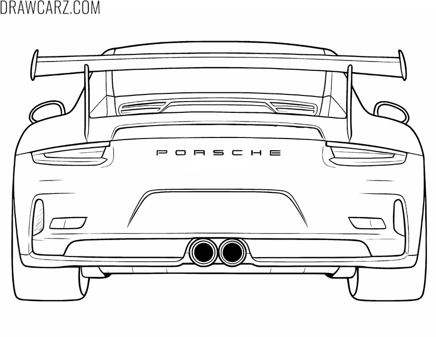 Porsche back for coloring