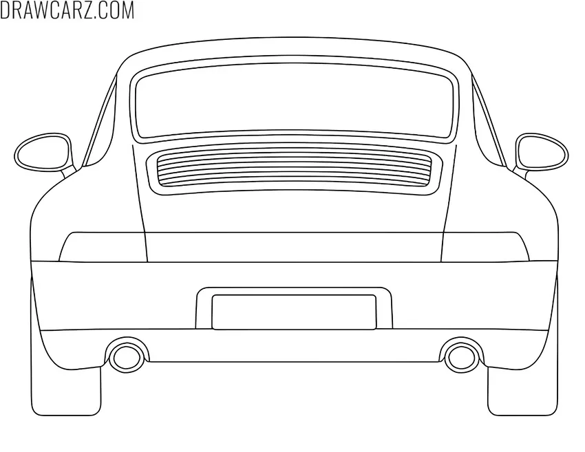 Porsche From the back coloring sheet