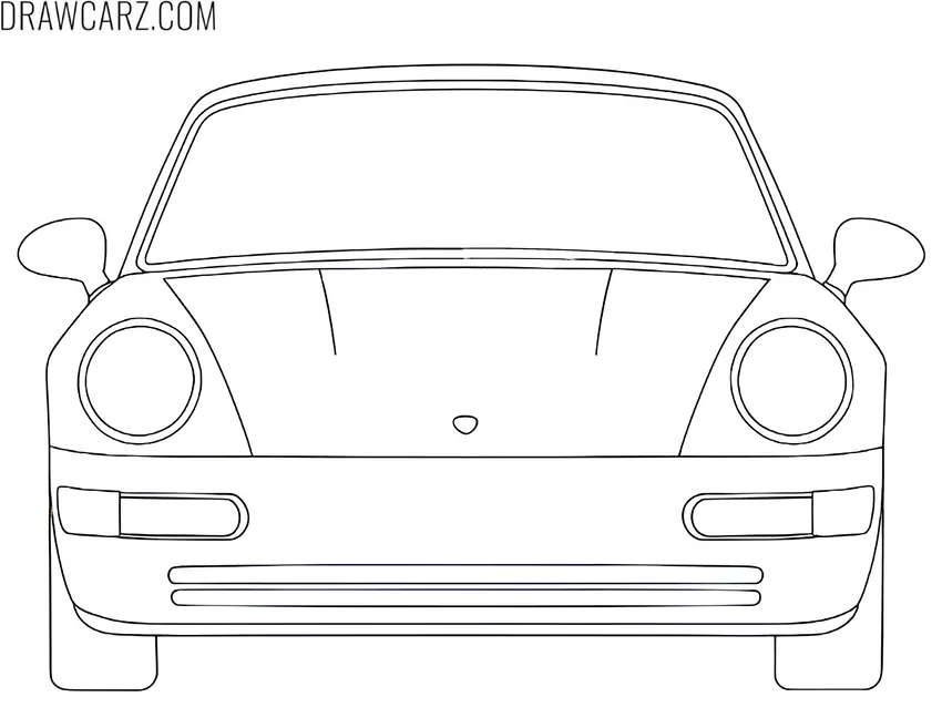Porsche from the front coloring sheet