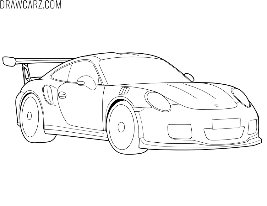 Porsche racing car coloring sheet