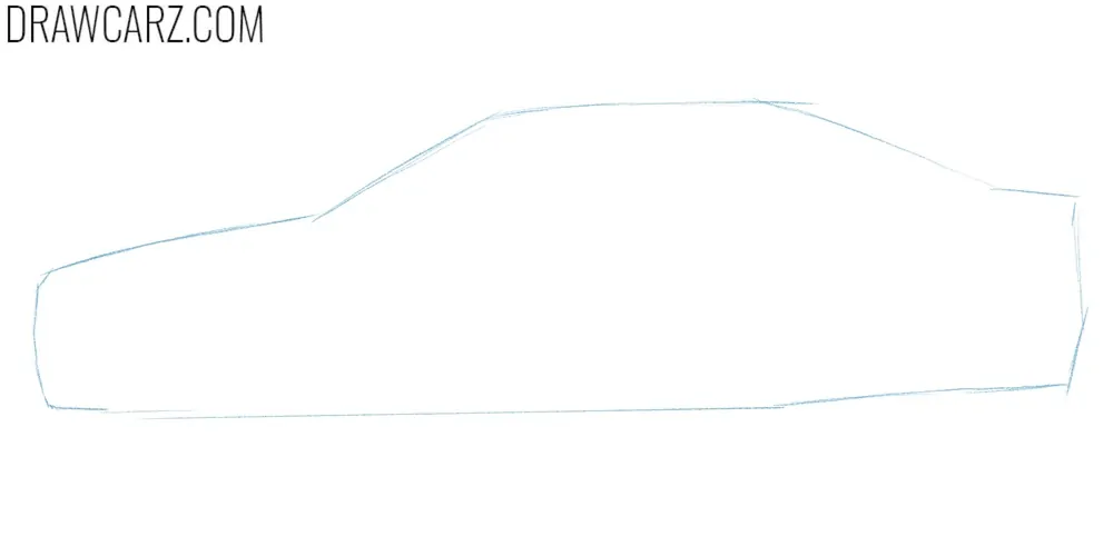 Sketch the BMW E46 silhouette