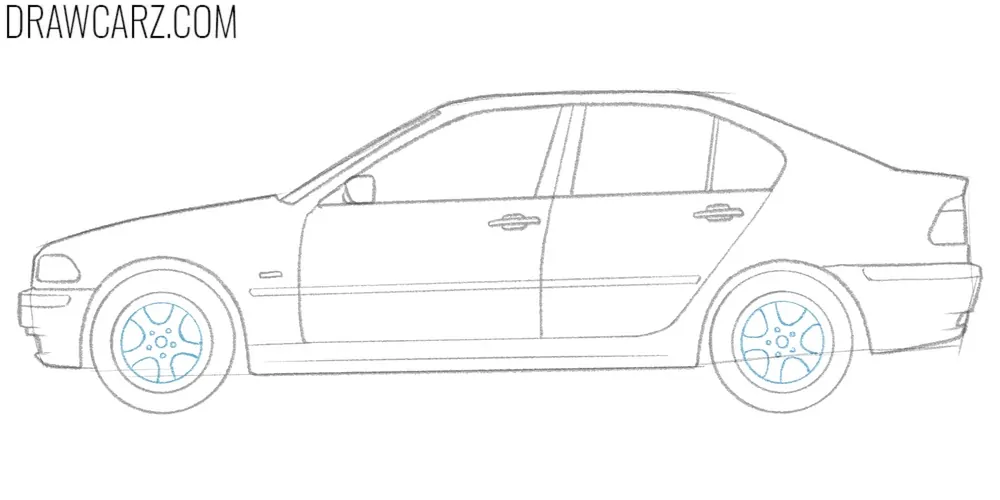 Draw the BMW E46 rim spokes