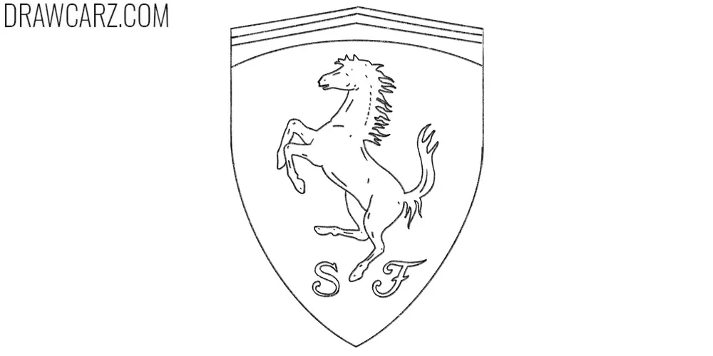 Finalize the Ferrari logo drawing