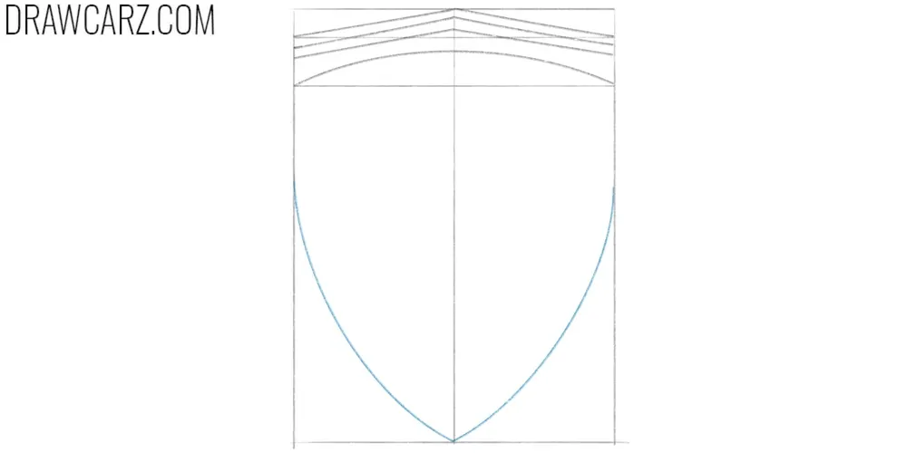 Draw the bottom edge of the Ferrari logo