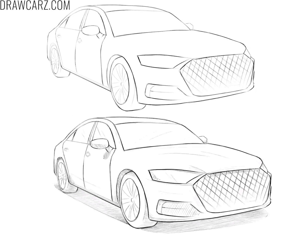How to create volume in car drawings using cast shadow