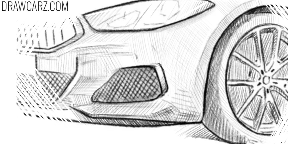 Example of how to create volume in drawing cars using tonal gradients